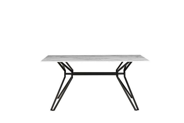 Ruokapöytä Rehins 160 cm - Valkoinen / musta - Ruokapöydät & keittiön pöydät