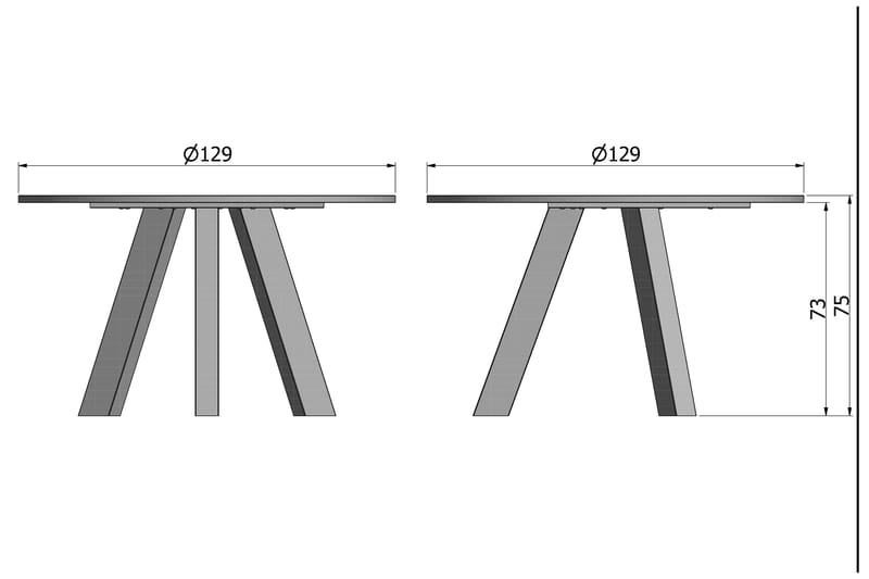 Ruokapöytä Rodion 129 cm Pyöreä - Tummanruskea - Ruokapöydät & keittiön pöydät