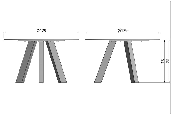 Ruokapöytä Rodion 129 cm Pyöreä - Tummanruskea - Ruokapöydät & keittiön pöydät