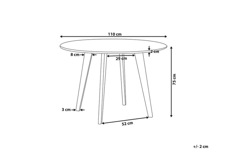 Ruokapöytä Roun 110 cm - Harmaa - Ruokapöydät & keittiön pöydät