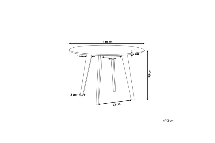 Ruokapöytä Roun 110 cm - Harmaa - Ruokapöydät & keittiön pöydät