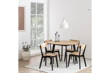 Ruokapöytä Roxby 105 cm Tammi/Musta - Huonekalut - Pöytä & ruokailuryhmä - Ruokapöydät & keittiön pöydät