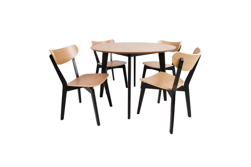 Ruokapöytä Roxby 105 cm Tammi/Musta - Huonekalut - Pöytä & ruokailuryhmä - Ruokapöydät & keittiön pöydät