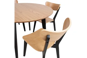 Ruokapöytä Roxby 105 cm Tammi/Musta - Huonekalut - Pöytä & ruokailuryhmä - Ruokapöydät & keittiön pöydät