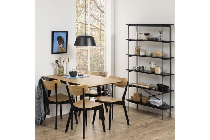 Ruokapöytä Roxby 120x80 cm Tammi/Musta - Ruokapöydät & keittiön pöydät