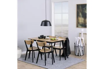 Ruokapöytä Roxby 120x80 cm Tammi/Musta - Huonekalut - Pöytä & ruokailuryhmä - Ruokapöydät & keittiön pöydät