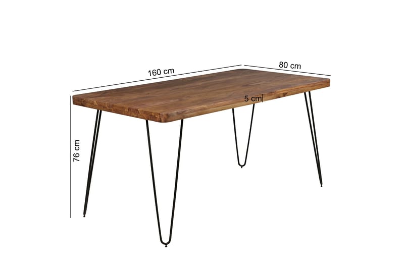 Ruokapöytä Sabado 160 cm - Puu/Luonnonväri - Huonekalut - Pöytä & ruokailuryhmä - Ruokapöydät & keittiön pöydät