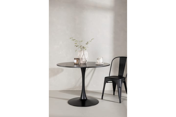 Ruokapöytä Sadiuma 100x74 cm Pyöreä - Musta - Ruokapöydät & keittiön pöydät