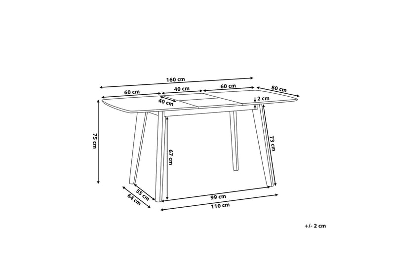 Ruokapöytä Sanford 160 cm - Valkoinen - Huonekalut - Pöytä & ruokailuryhmä - Ruokapöydät & keittiön pöydät