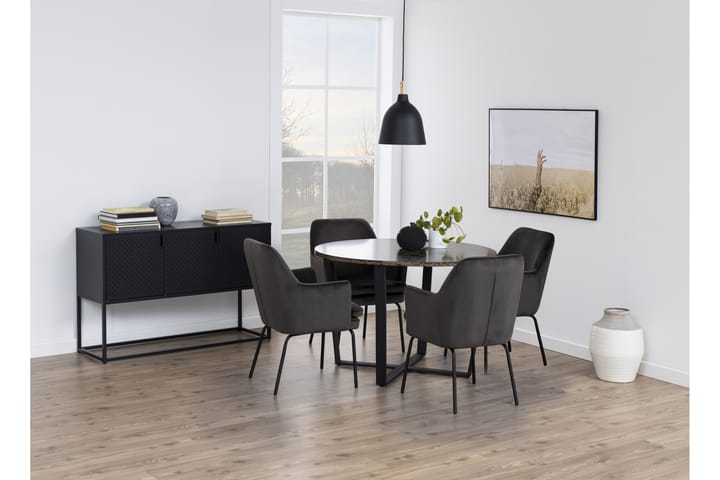 Ruokapöytä Sansi 110 cm Pyöreä - Ruskea - Ruokapöydät & keittiön pöydät