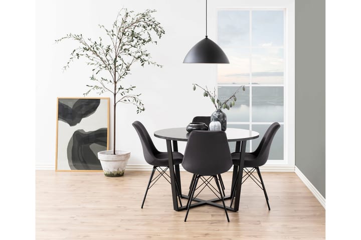 Ruokapöytä Sansi 110 cm Pyöreä - Musta - Ruokapöydät & keittiön pöydät