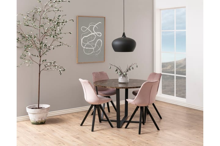 Ruokapöytä Sansi 110 cm Pyöreä - Ruskea - Ruokapöydät & keittiön pöydät