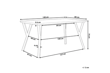 Ruokapöytä Siere 140x80 cm - Ruskea - Huonekalut - Pöytä & ruokailuryhmä - Ruokapöydät & keittiön pöydät