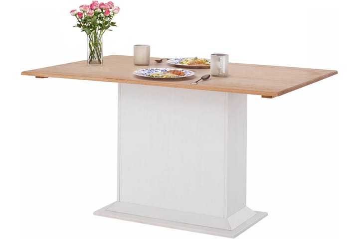 Ruokapöytä Silas 105 cm - Valkoinen/Ruskea - Ruokapöydät & keittiön pöydät