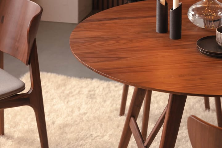 Ruokapöytä Skagana 120 cm Pyöreä - Ruskea - Ruokapöydät & keittiön pöydät