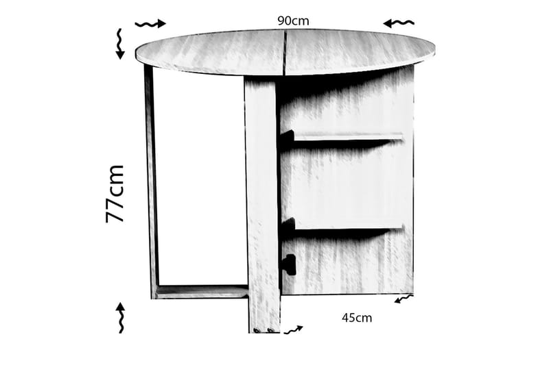 Ruokapöytä Skoglund Pyöreä Taitettava - Huonekalut - Pöytä & ruokailuryhmä - Ruokapöydät & keittiön pöydät