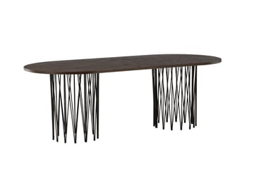 Ruokapöytä Stone 220x100x74 cm Soikea - Ruskea - Huonekalut - Pöytä & ruokailuryhmä - Ruokapöydät & keittiön pöydät