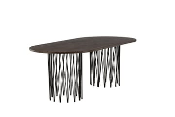 Ruokapöytä Stone 220x100x74 cm Soikea - Ruskea - Huonekalut - Pöytä & ruokailuryhmä - Ruokapöydät & keittiön pöydät