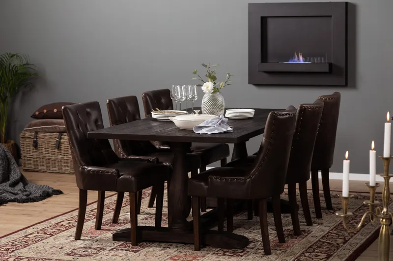 Ruokapöytä Suzon 200 cm - Vintage puu - Huonekalut - Pöytä & ruokailuryhmä - Ruokapöydät & keittiön pöydät