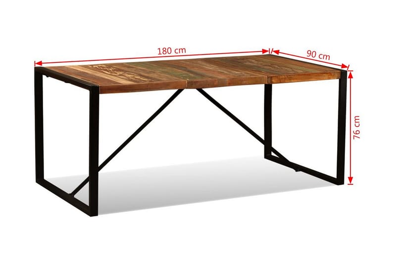 Ruokapöytä Täysi kierrätyspuu 180 cm - Ruskea - Huonekalut - Pöytä & ruokailuryhmä - Ruokapöydät & keittiön pöydät