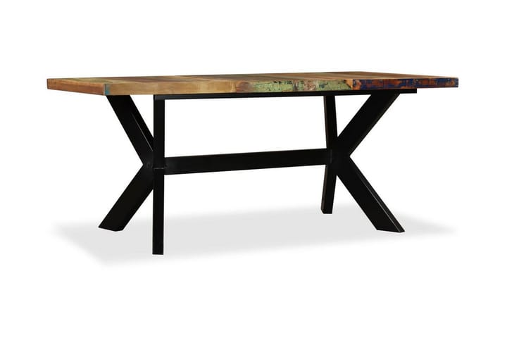 Ruokapöytä Täysi Uusiokäytetty mangopuu & teräsjalusta 180cm - Ruskea - Ruokapöydät & keittiön pöydät