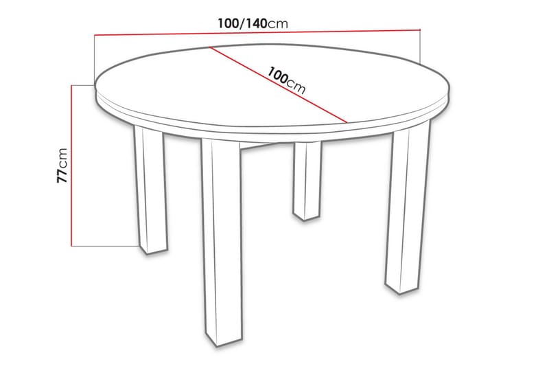 Ruokapöytä Tabell 100x100x76 cm - Puu/Luonnonväri - Huonekalut - Pöytä & ruokailuryhmä - Ruokapöydät & keittiön pöydät