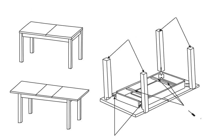 Ruokapöytä Tabell 140x80x78 cm - Valkoinen - Ruokapöydät & keittiön pöydät