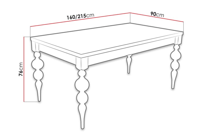 Ruokapöytä Tabell 160x90x76 cm - Puu/Luonnonväri - Huonekalut - Pöytä & ruokailuryhmä - Ruokapöydät & keittiön pöydät