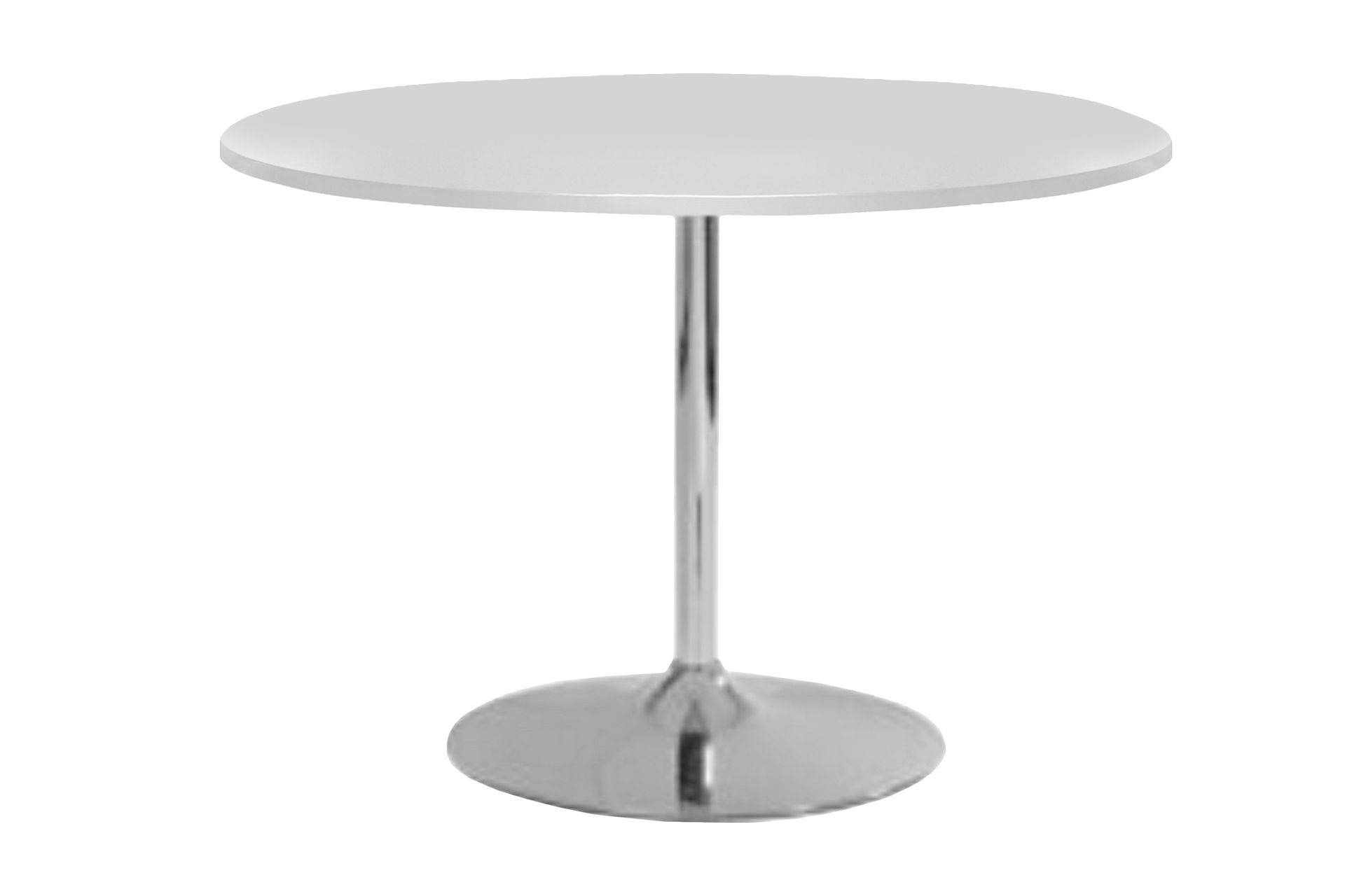 Ruokapöytä Terri 110 cm Pyöreä - Valkoinen/Kromi - Huonekalut - Pöytä & ruokailuryhmä - Ruokapöydät & keittiön pöydät