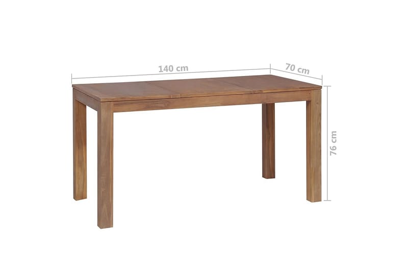 Ruokapöytä tiikki luonnollinen viimeistely 140x70x76cm - Ruskea - Huonekalut - Pöytä & ruokailuryhmä - Ruokapöydät & keittiön pöydät