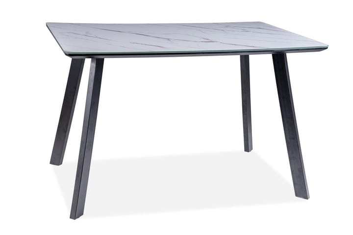 Ruokapöytä Tuena 120 cm - Lasi/Valkoinen/Musta - Ruokapöydät & keittiön pöydät - Marmoripöydät