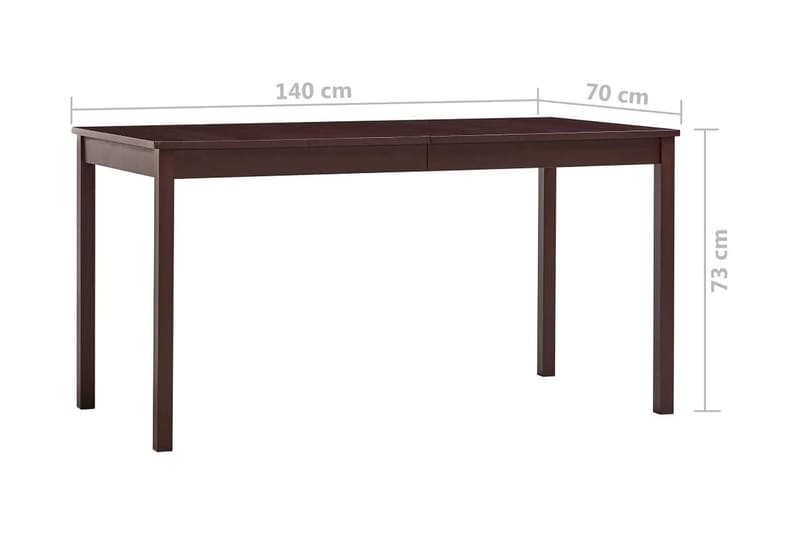 Ruokapöytä tummanruskea 140x70x73 cm mänty - Ruskea - Huonekalut - Pöytä & ruokailuryhmä - Ruokapöydät & keittiön pöydät