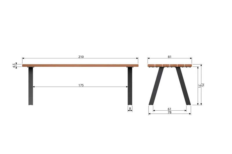 Ruokapöytä Tuor 210 cm - Luonnonväri - Huonekalut - Pöytä & ruokailuryhmä - Ruokapöydät & keittiön pöydät