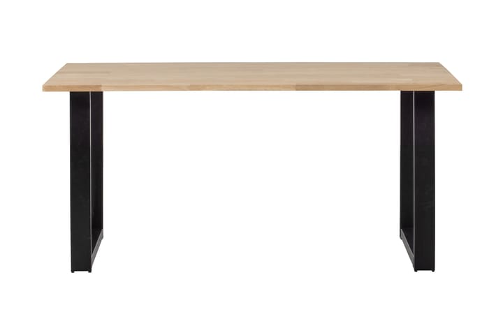 Ruokapöytä Tuor U-jalat 160 cm Käsittelemätön - Tammi/Musta - Ruokapöydät & keittiön pöydät