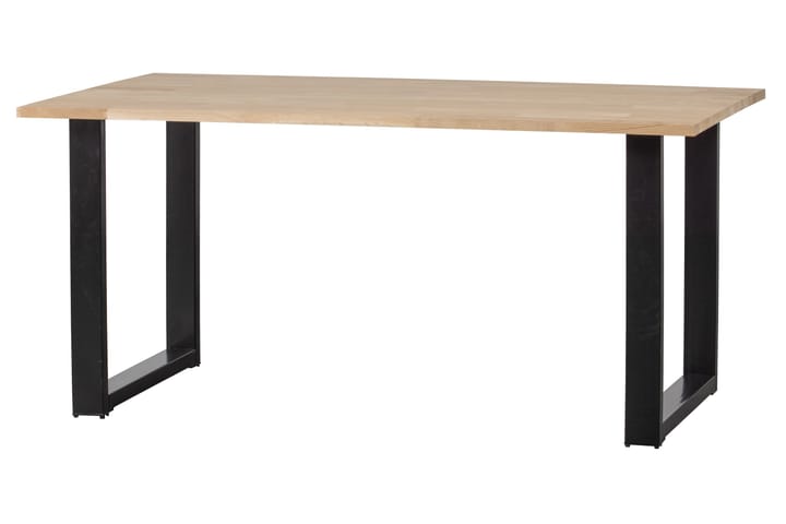 Ruokapöytä Tuor U-jalat 160 cm Käsittelemätön - Tammi/Musta - Ruokapöydät & keittiön pöydät