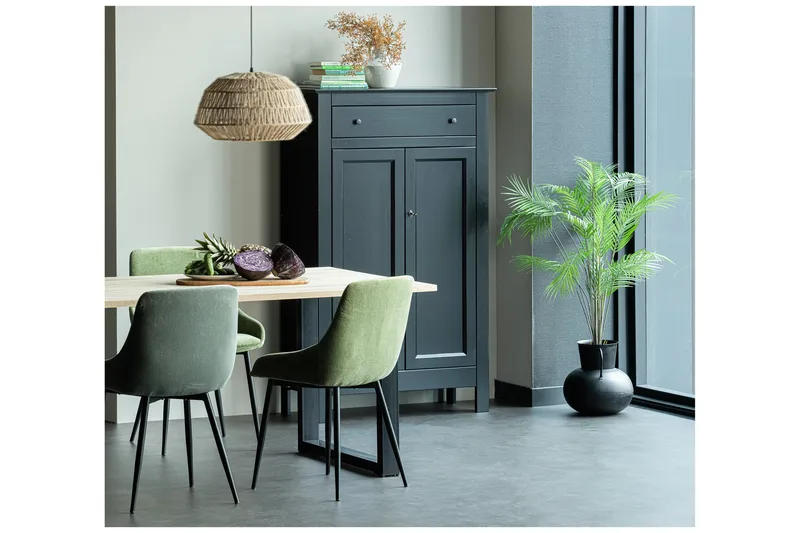 Ruokapöytä Tuor U-jalat 160 cm Käsittelemätön - Tammi/Musta - Huonekalut - Pöytä & ruokailuryhmä - Ruokapöydät & keittiön pöydät