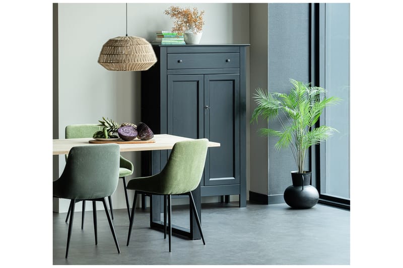 Ruokapöytä Tuor U-jalat 160 cm Käsittelemätön - Tammi/Musta - Huonekalut - Pöytä & ruokailuryhmä - Ruokapöydät & keittiön pöydät