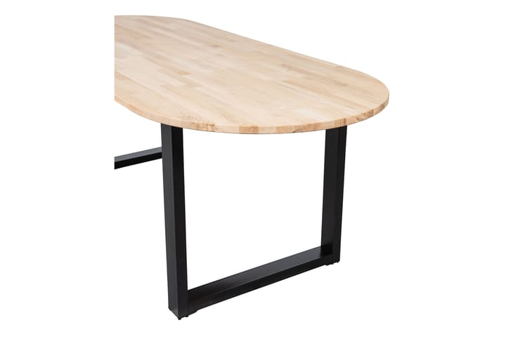 Ruokapöytä Tuor U-jalat 220 cm Soikea - Tammi/Musta - Ruokapöydät & keittiön pöydät