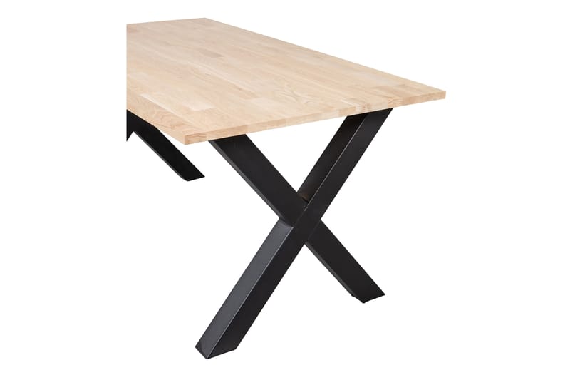 Ruokapöytä Tuor X-alat 160 cm Käsittelemätön - Tammi/Musta - Huonekalut - Pöytä & ruokailuryhmä - Ruokapöydät & keittiön pöydät