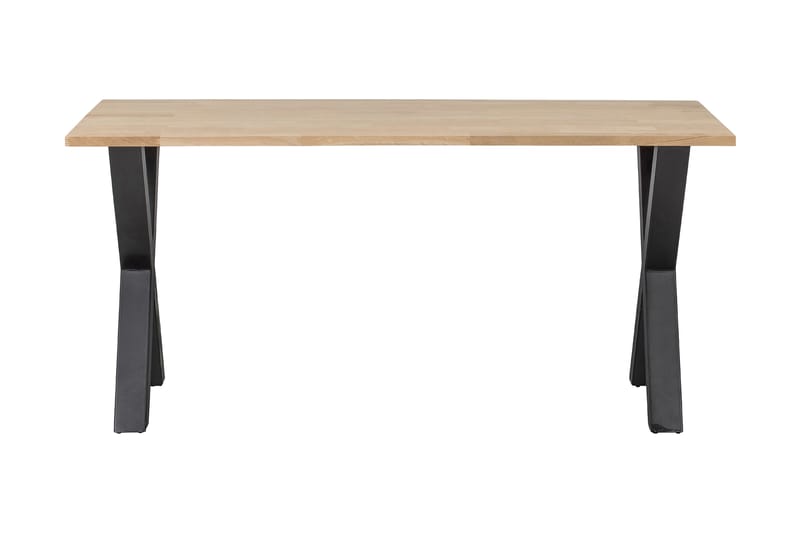 Ruokapöytä Tuor X-alat 160 cm Käsittelemätön - Tammi/Musta - Huonekalut - Pöytä & ruokailuryhmä - Ruokapöydät & keittiön pöydät