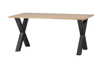 Ruokapöytä Tuor X-alat 180 cm Käsittelemätön - Tammi/Musta - Huonekalut - Pöytä & ruokailuryhmä - Ruokapöydät & keittiön pöydät