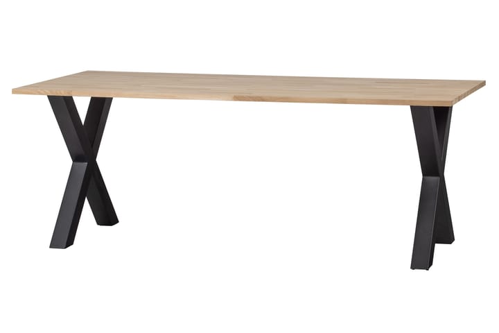 Ruokapöytä Tuor X-alat 220 cm Käsittelemätön - Tammi/Musta - Ruokapöydät & keittiön pöydät