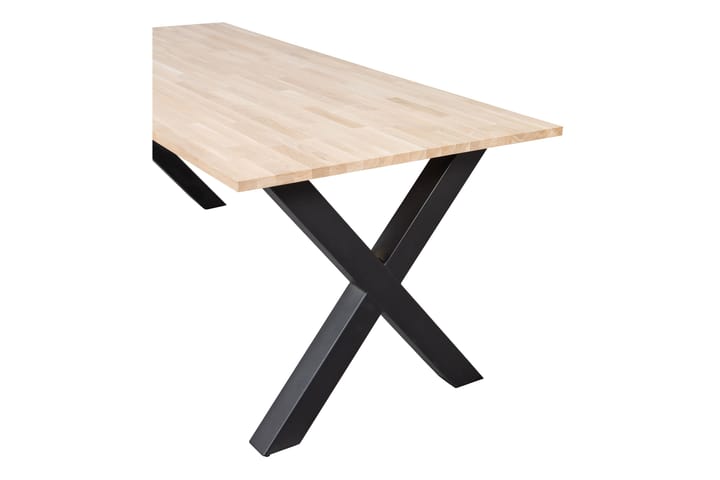 Ruokapöytä Tuor X-alat 220 cm Käsittelemätön - Tammi/Musta - Ruokapöydät & keittiön pöydät