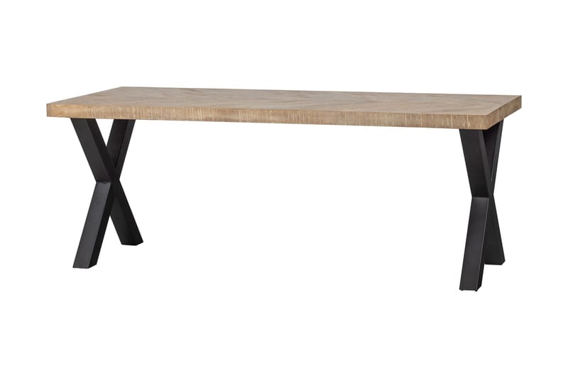 Ruokapöytä Tuor X-jalka 180 cm - Kalanruoto/Luonnonväri/Musta - Huonekalut - Pöytä & ruokailuryhmä - Ruokapöydät & keittiön pöydät