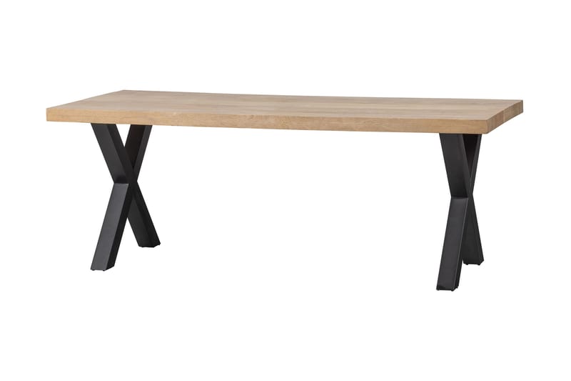 Ruokapöytä Tuor X-jalka 180 cm - Luonnonväri/Musta - Huonekalut - Pöytä & ruokailuryhmä - Ruokapöydät & keittiön pöydät