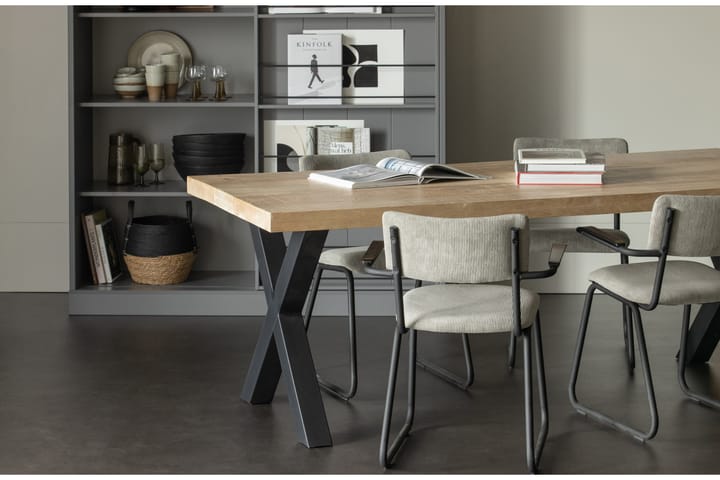 Ruokapöytä Tuor X-jalka 180 cm - Luonnonväri/Musta - Ruokapöydät & keittiön pöydät