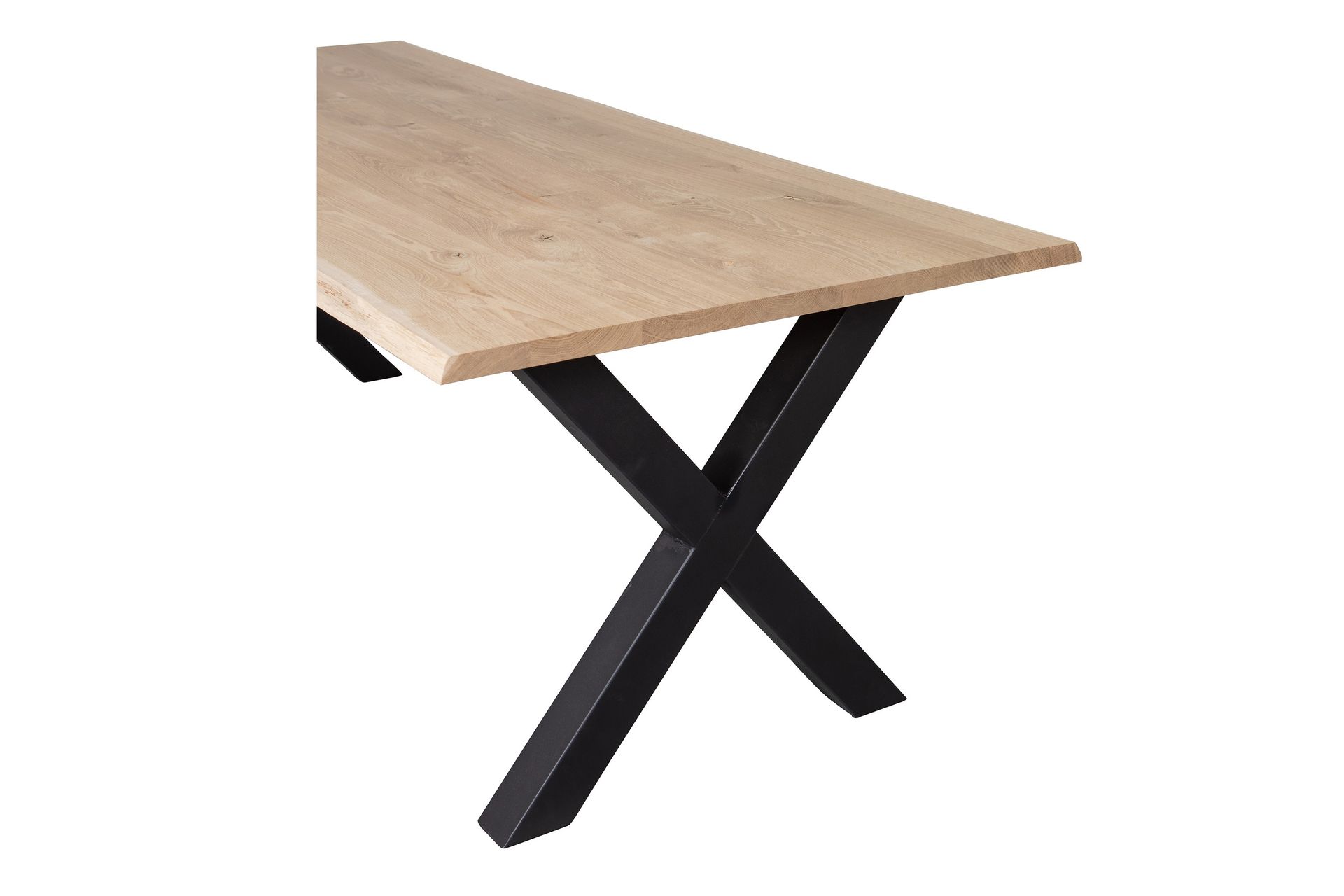 Ruokapöytä Tuor X-jalka 180 cm - Tammi/Musta - Huonekalut - Pöytä & ruokailuryhmä - Ruokapöydät & keittiön pöydät