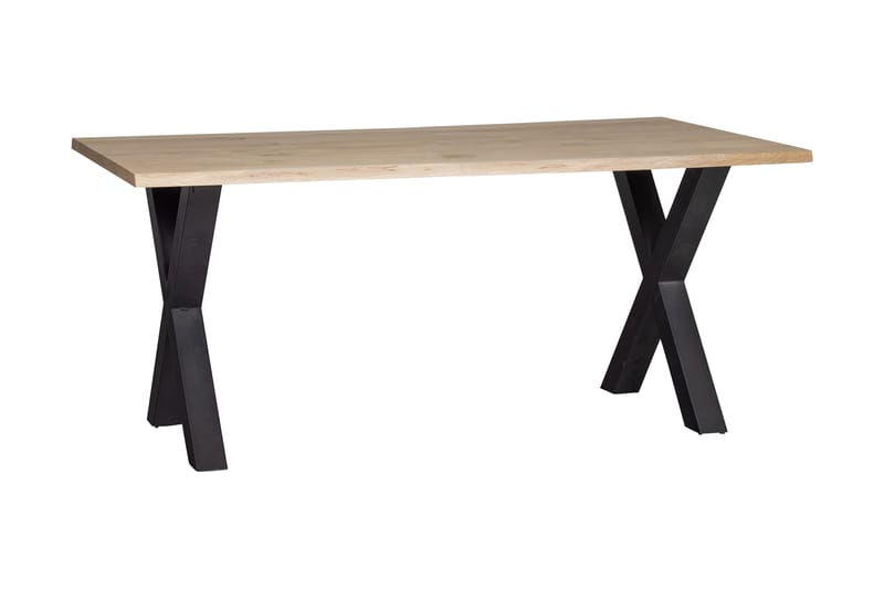 Ruokapöytä Tuor X-jalka 180 cm - Tammi/Musta - Huonekalut - Pöytä & ruokailuryhmä - Ruokapöydät & keittiön pöydät
