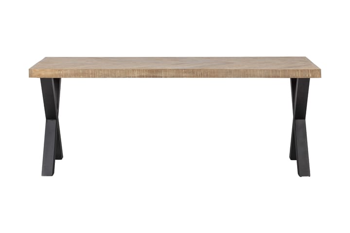 Ruokapöytä Tuor X-jalka 200 cm - Kalanruoto/Luonnonväri/Musta - Ruokapöydät & keittiön pöydät