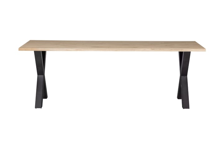 Ruokapöytä Tuor X-jalka 220 cm - Tammi/Musta - Ruokapöydät & keittiön pöydät